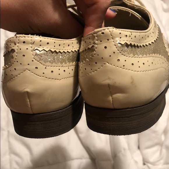 Gold and Nude patent oxford loafers - Picture 5 of 5